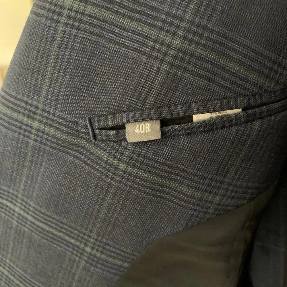 Bonobos Navy Windowpane Blazer